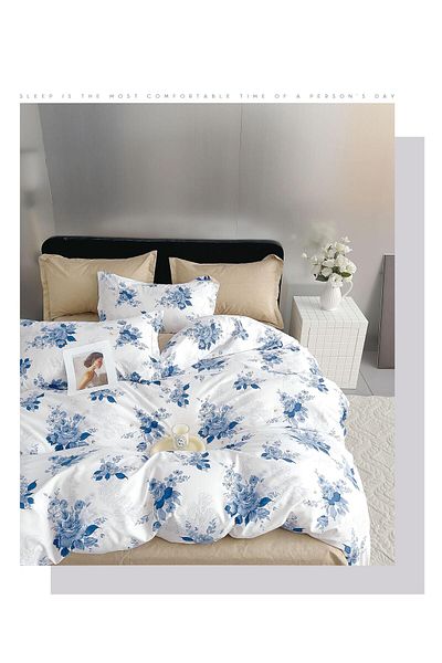 CHIRASO CHIRASO Linen, SUMMER Satin Cotton Fabric, Fitted Sheet 220x240 and Elastic 180x200, 4 Pillowcases