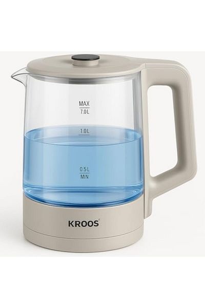 Kroos Electric Glass Kettle 1500W by Kroos | BPA Free Hot Water Kettle with Automatic Shutdown and Dry Boi