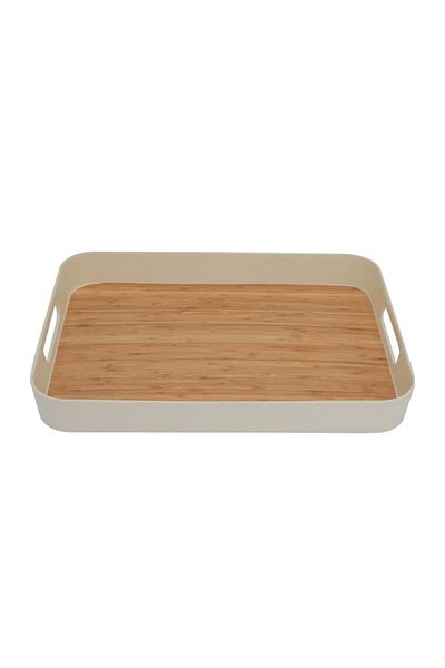 Alsaif Gallery Serving Tray Wood Alsaif Gallery, 16 Inch, Rectangular with Handles - Wooden