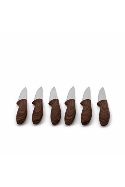 Generic Al Saif Gallery Steel Knife Set, 3.5 Inch, 6 Pieces - Dark Brown