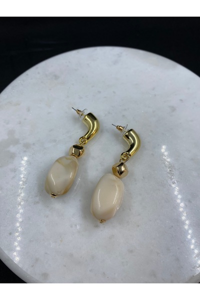 Byoz store أقراط متدلية من الحجر الملون باللون الذهبي خفيفة ورائعة