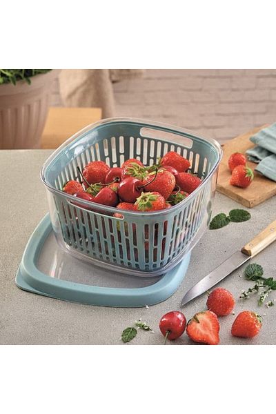 Snips BPA-Free Dishwasher Safe Aroma Keeper Fruit Container Light Blue 1.5 Liter