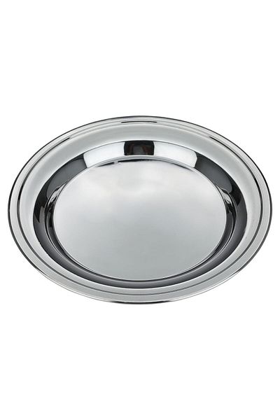 Alsaif Gallery Round Stainless Steel Tray Alsaif Gallery, 60 cm, Silver