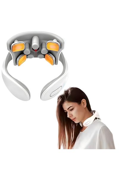 JUSTNET ® Cervical Massager With Tens Technology, 42°c Heating, 5 Pin Vibrations, 6 Modes