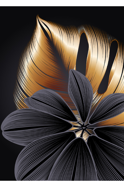 Harikabirev HARİKABİREV | COMBINAT DE FLORI NEGRU-AUR (FLORA) | MDF PLKSMDF CU CADRU PLEXY