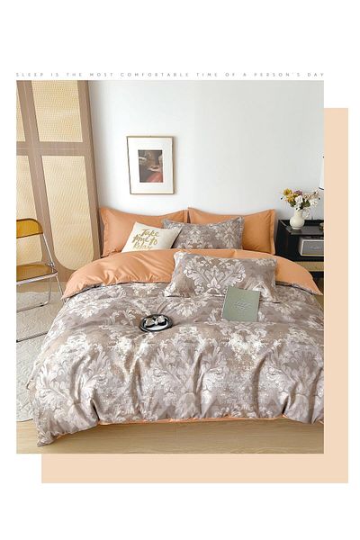 CHIRASO CHIRASO Linen, SUMMER Satin Cotton Fabric, Fitted Sheet 220x240 and Elastic 180x200, 4 Pillowcases
