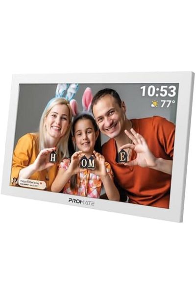 Promate Full HD Digital Photo Frame With 10.1" Touch Screen, Wireless app Control, 16GB Storage, USB