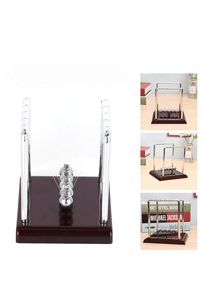 Wolawood Newton Cradle Balance Ball Desktop Stress Relief Decorative Accessory Physics Game Home Office Gift