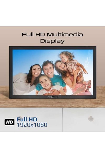 Promate Full HD Digital Photo Frame with 15.6-Inch Touchscreen, 32GB Storage, Wireless App Control,