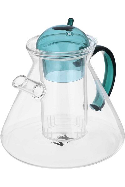 Alsaif Gallery Glass Teapot, Thermal, with Cups, 150ml, 3 Pieces - Transparent