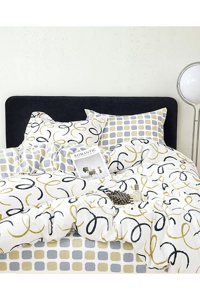 CHIRASO CHIRASO Linen, SUMMER Satin Cotton Fabric, Fitted Sheet 220x240 and Elastic 180x200, 4 Pillowcases