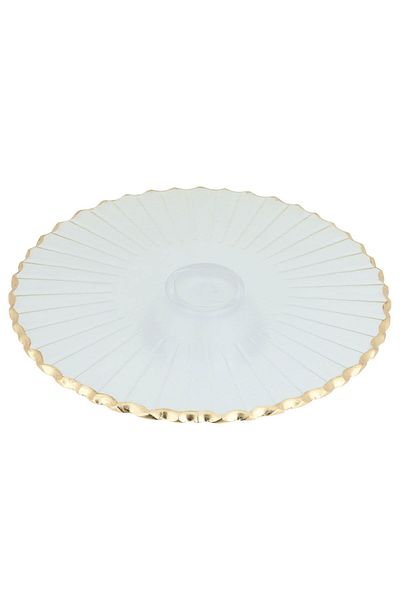 Alsaif Gallery Cake Stand Glass Al Saif Gallery, 30.5×5.5 cm - White