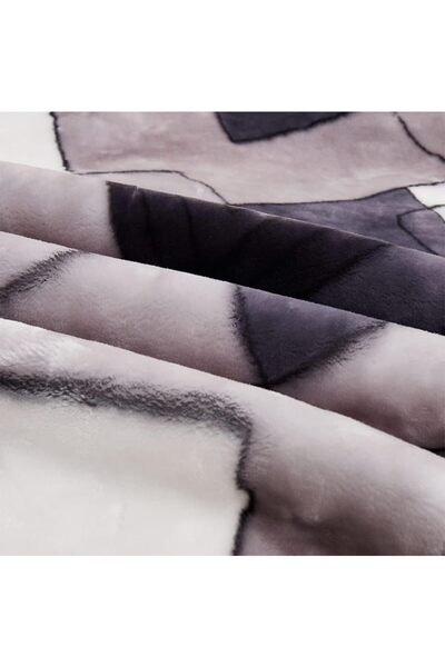 Sultan Sherpa Blanket 200 X 220 CM Geometric Queen for Gentle Winter (Polyester, BLACK)