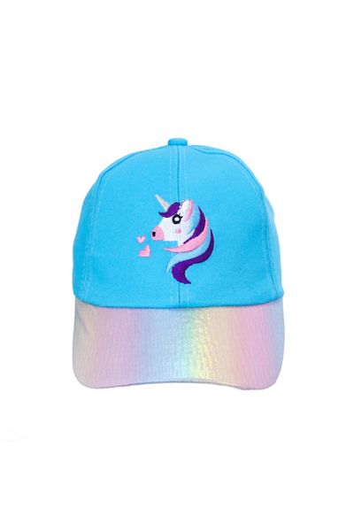 Intisimo Girls' Cap, Unicorn, Blue
