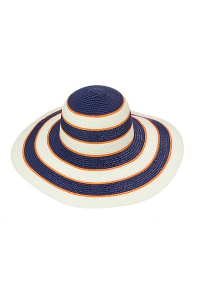 Intisimo Beach hat, Women, Circles, Navy/Orange/Beige