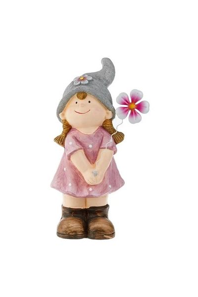 BREZIUM Ceramic Garden Figurine Girl Model, 18x15x42cm, BREZIUM