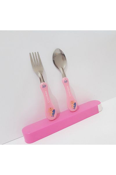 renkli çiçekler Fork Spoon Cartoon Patterned Fork Spoon Set for Kids |