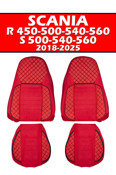 VIPTIRSHOP SCANIA R 450-500 / S 500-540 (2018-2025) غطاء مقعد من الجلد السويد...