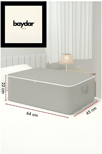 baydar Large Size Fabric Storage Box (64X45X22 cm) under Bed Storage Bag - Storage Tools - Single