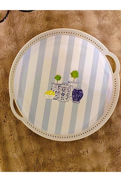 Madame Coco Carine Round Knitted Tray - 38 cm