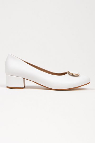 MFT AYAKKABI Women's 3 cm Buckle Short Thick Heeled Shoes