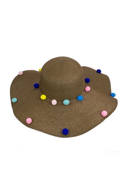 Intisimo Beach Hat, Women, Accessorized with Tassels, Brown