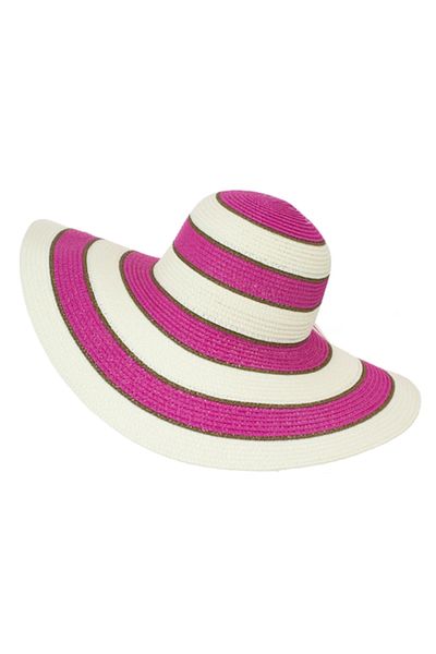 Intisimo Beach hat, Women, Circles, Beige/Brown/Beige/Pink