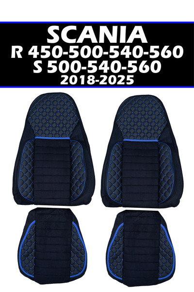 VIPTIRSHOP SCANIA R 450-500 / S 500-540 (2018-2025) غطاء مقعد من الجلد السويد...