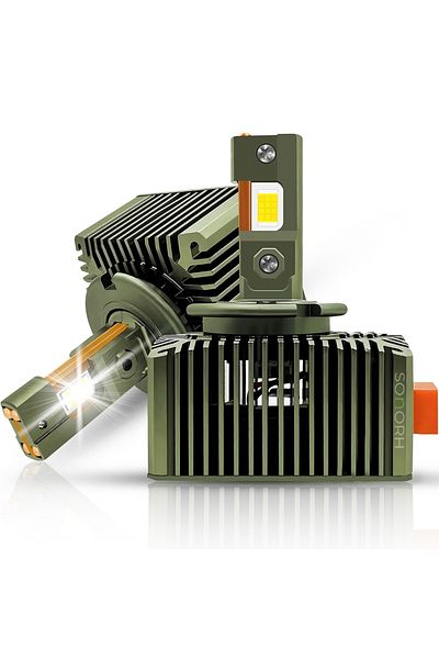 SONORH Xenon LED Bulbs D5S, 170W, 27000 Lumen, Canbus Plug&Play, 2 Pieces, Fan and 4 Copper Cooling Rods