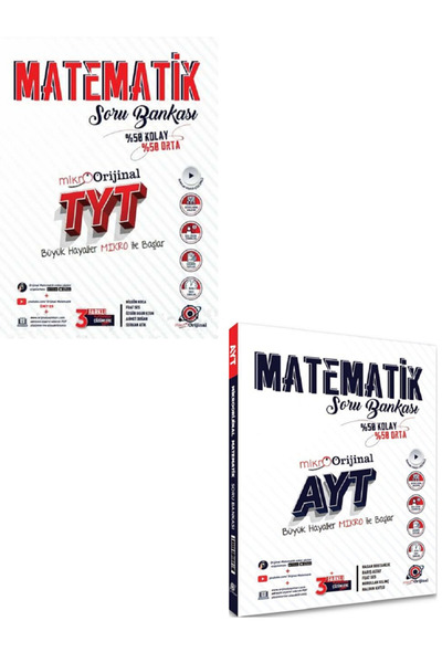Evrensel İletişim Yayınları Mikro Orjinal TYT Matematik Soru Bankası + Mikro ...