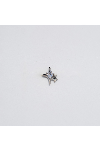 Piercing by Sever Clear Stone North Star Steel Piercing… Silver/Silver Color (Tragus Helix Conch Flat)