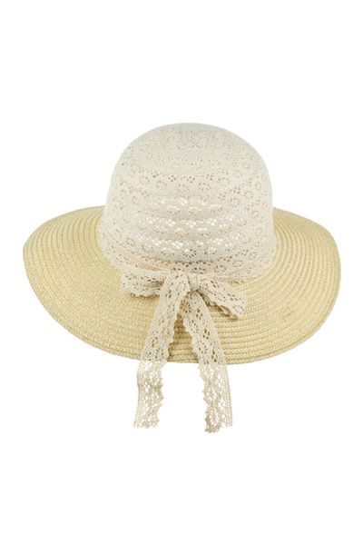 Intisimo Beach Hat, Women, Lace Accessorized, Beige