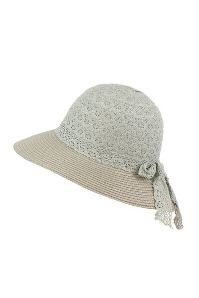 Intisimo Beach Hat, Women, Lace Accessorized, Gray