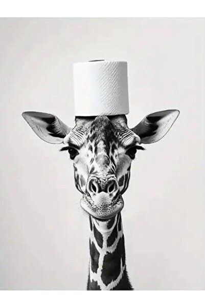 Rugs Modern Halı Kuzey Koleksiyonu Banyoda Sevimli Zürafa Detaylı Dokuma Taba...