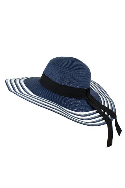 Intisimo Beach hat, Women, Black band, Navy blue