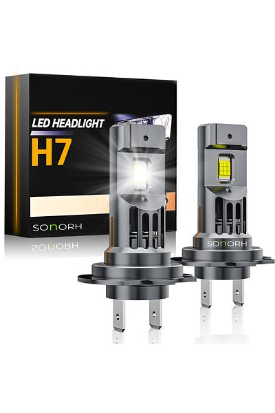 SONORH Set de 2 becuri LED H7, 120W, Canbus, 12000LM, 6500K, Ventilator, Plug&Play, 30000 ore, IP68, SONORH®