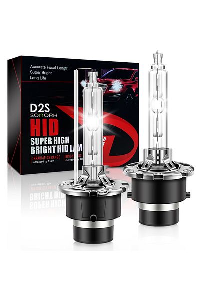 SONORH Set de 2 becuri xenon D2S/D2R, putere 55W, HID, 6000K, soclu metalic, 9800 Lm, pentru faruri auto