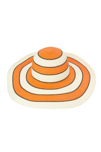 Intisimo Beach hat, Women, Circles, Beige/Orange