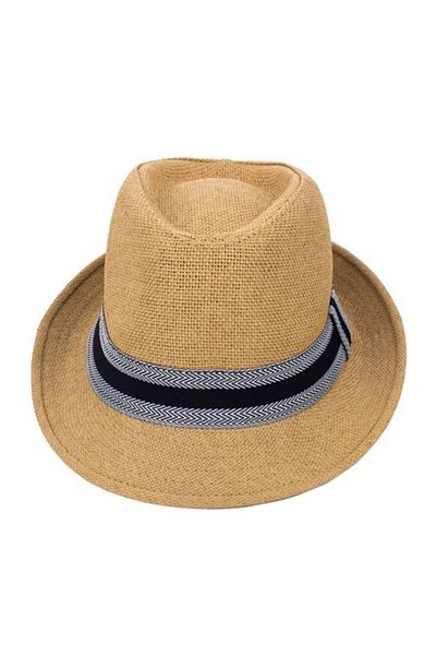 Intisimo Men's Hat, With Band, Straw, Brown