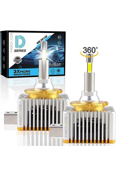 SONORH Xenon LED Bulbs D3S/R, 190W, 30,000 Lumens, 3rd Generation LEDs, 4 Sides 360°, Canbus Plug&Play