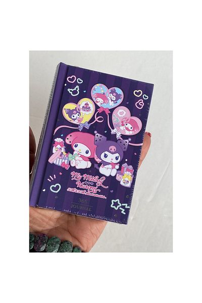 victoria journal Victori's Journals Vj Kuromi-My Melodi Licensed 365 Days 368 Sheets A7 Size Silver Foil Edge