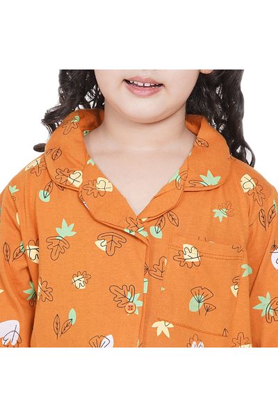 LAUREN SMITH Girl's Pajama Set Long Sleeve Buttoned Top with pants 2 Piece Printed Sleepwear Cotton Pjs Set