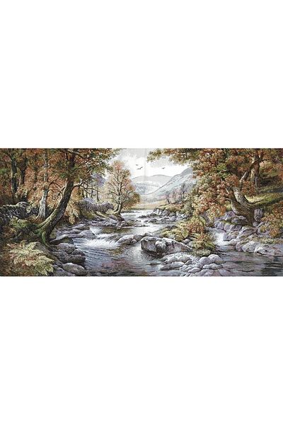 Niva Landscape Series-29B Woven Tapestry Fabric - Şelale2