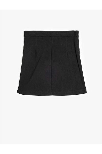 Koton 5Wkg70006Aw 999 Black Girl's Viscose Woven Skirt