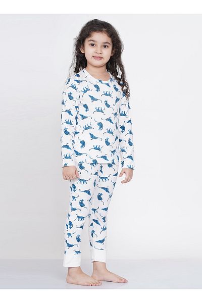 LAUREN SMITH Girl's Pajama Set Long Sleeve Top with pants 2 Piece Printed Sleepwear