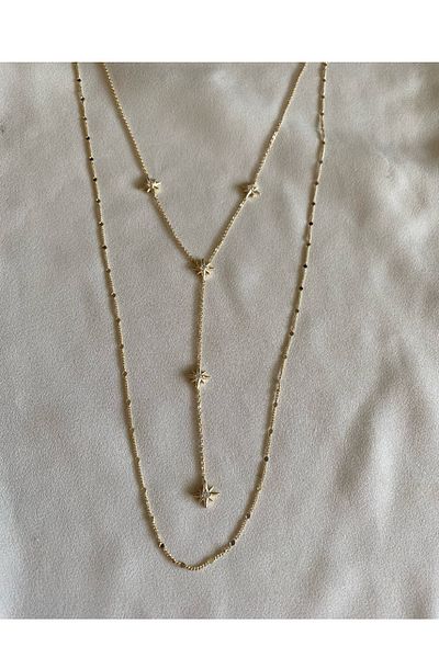 gaila design Starry Double Chain Gold Yellow Y Low-Cut Necklace