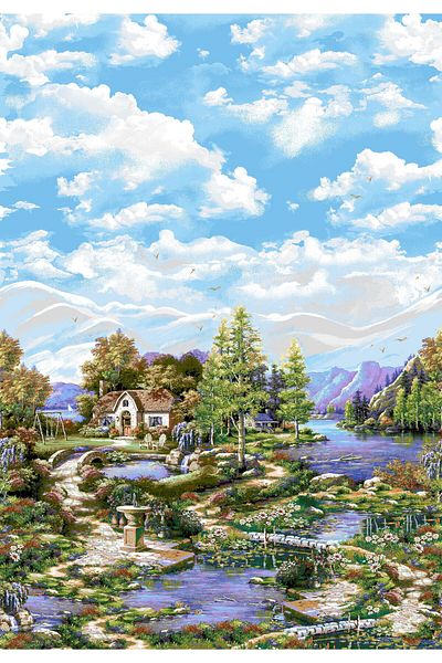 Niva Landscape Series-34 Woven Tapestry Fabric - Forest