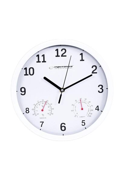 ESPERANZA Wall clock ESPERANZA, plastic, 250 mm (White)