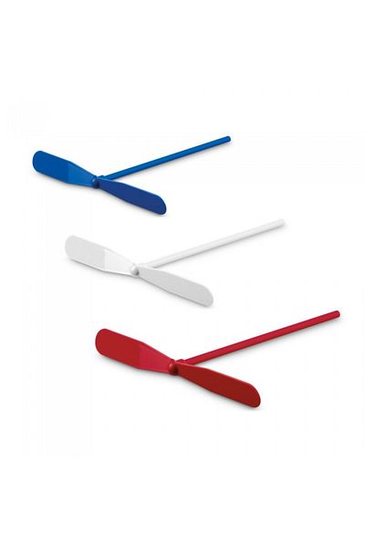 dalimag Set 3 Jucari Zburatoare Simple, Elice, Alb, Albastru, Rosu, 18 cm
