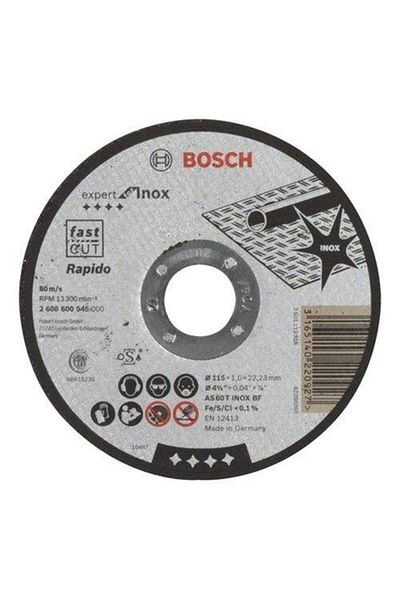 Bosch Bosch 2608600545 stainless steel cutting abrasive disc, 115 mm diameter, 1 mm thickness